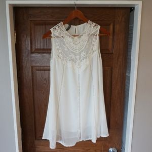 Lace white mini dress